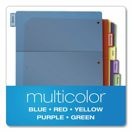 Cardinal Index Divider 8 Tab, Single Pocket, Assorted Colors, Pk4 84017